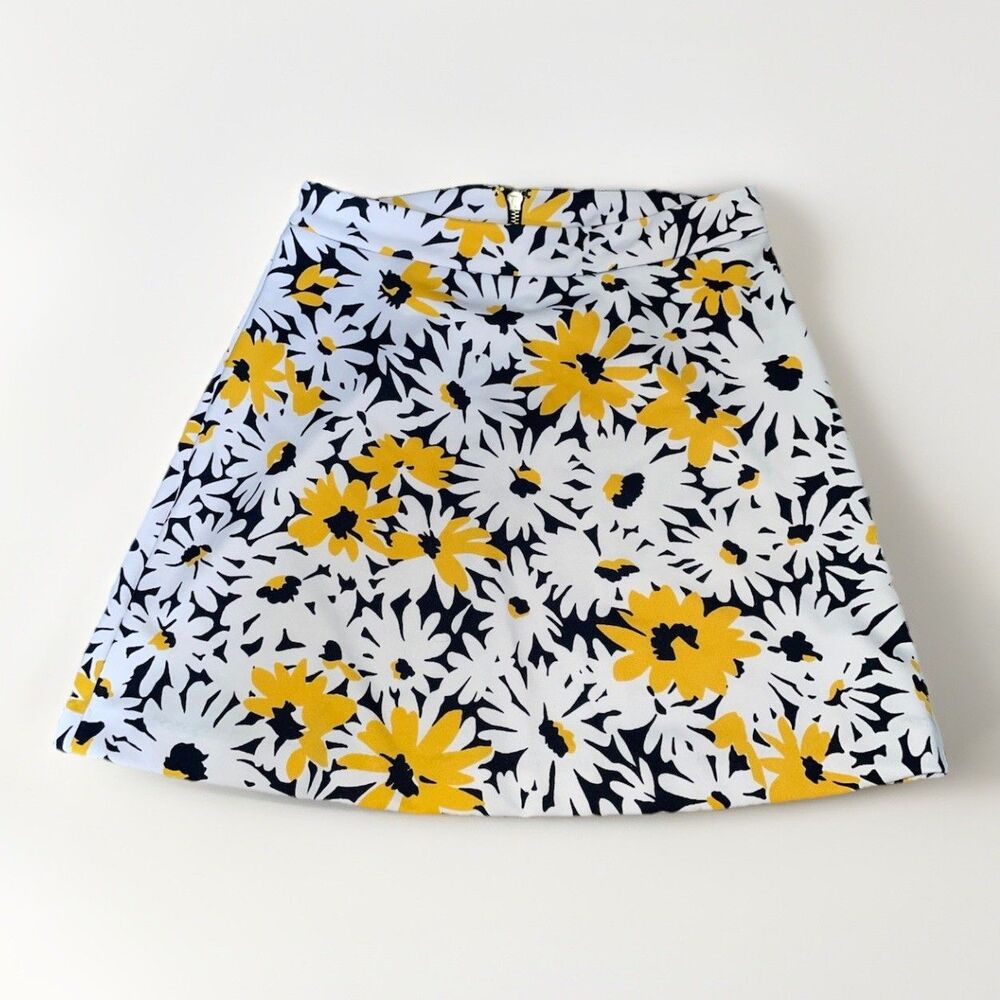 MICHAEL Michael Kors Daisy Floral Mini Skirt XS Yellow White Black Stretch